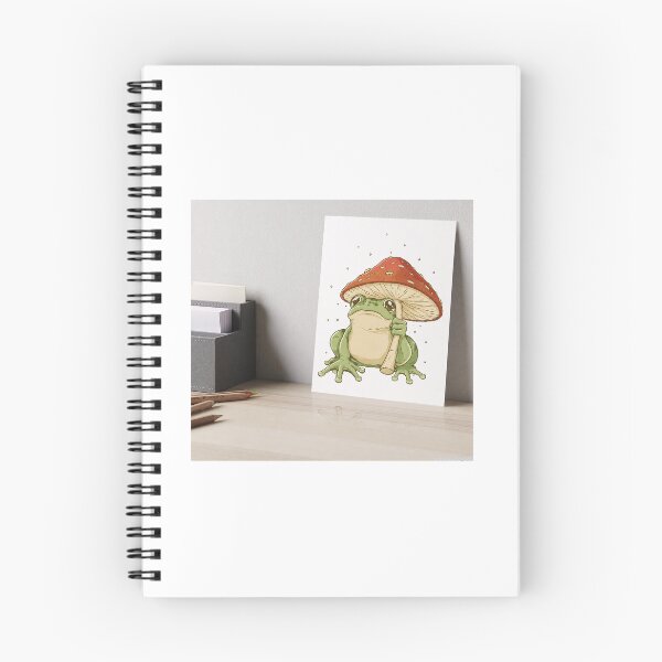 Item preview, Whimsical Frog Under Mushroom Cottagecore Art Print designed and sold by VibeThreadsAura.