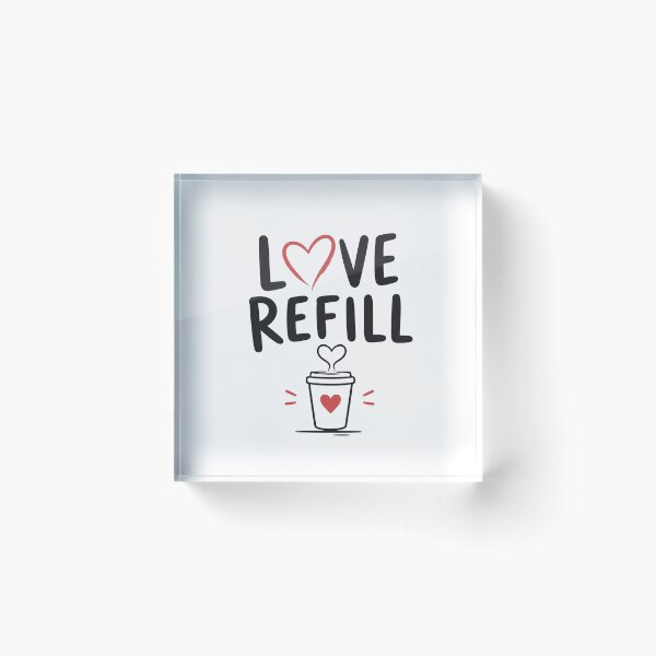Item preview, Love Refill | Minimalist Coffee & Heart Design | Romantic Cute Gift designed and sold by Lovestickerco.