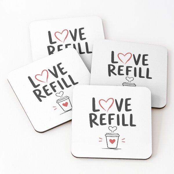Item preview, Love Refill | Minimalist Coffee & Heart Design | Romantic Cute Gift designed and sold by Lovestickerco.