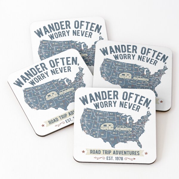 Item preview, Vintage Station Wagon Camper Map Wander Often Worry designed and sold by tushartanvir.