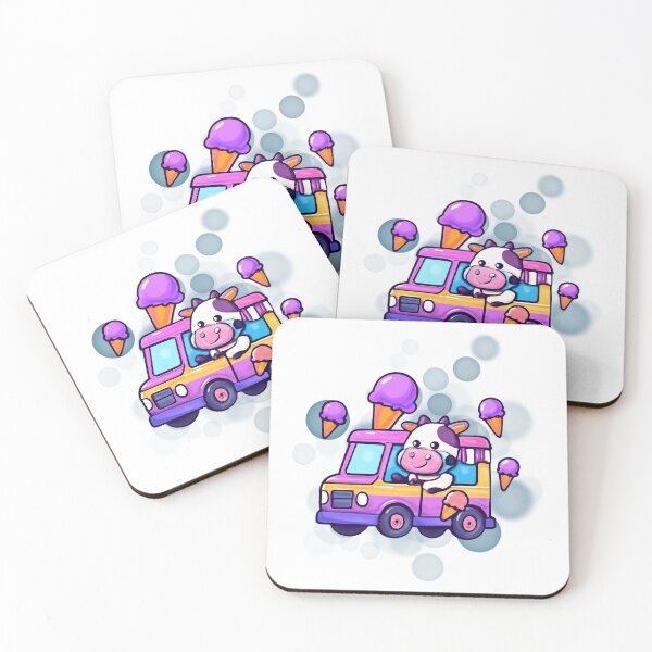 Item preview, Cute Cow Ice Cream Truck Cartoon designed and sold by iamKRUK.
