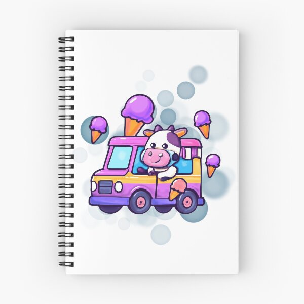 Item preview, Cute Cow Ice Cream Truck Cartoon designed and sold by iamKRUK.