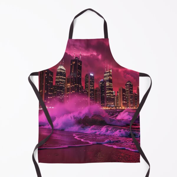 Item preview, The Purple Wave: Apocalypse over the neon-colored skyline designed and sold by VoidVeilStudio.