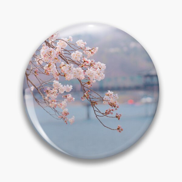 Item preview, Dreamy Pink Cherry Blossoms by the Lake – Soft Pastel Spring Photography designed and sold by Mypixieart.
