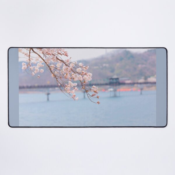 Item preview, Dreamy Pink Cherry Blossoms by the Lake – Soft Pastel Spring Photography designed and sold by Mypixieart.