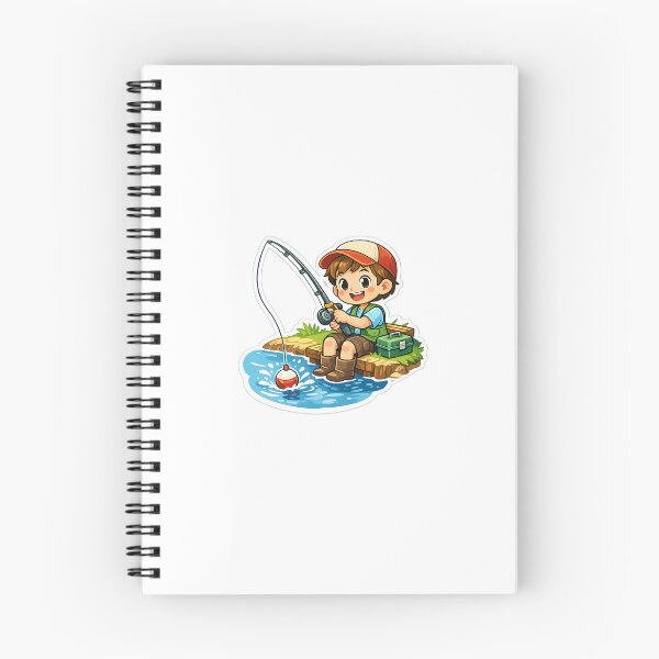 Item preview, Cute Boy Fishing Sticker | Cartoon Fisher Kid | Fishing Lover Decal | Outdoor Adventure Vinyl Sticker | Kawaii Fishing Art designed and sold by StyloStudio.