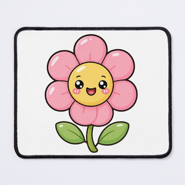 Item preview, Cute Kawaii Pink Flower Happy Smiling Cartoon designed and sold by Seculinator.