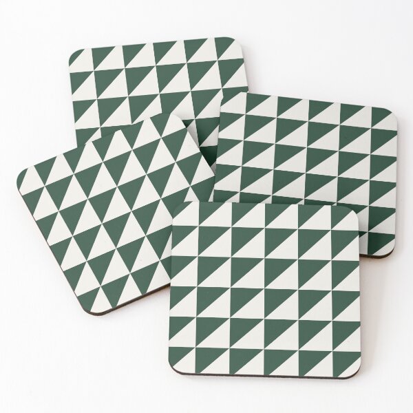 Item preview, Green And Cream Triangle Mosaic Pattern designed and sold by pattern-archive.