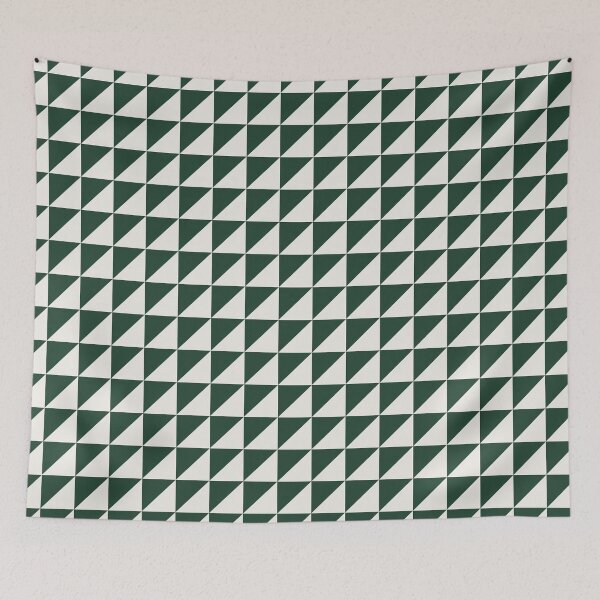 Item preview, Green And Cream Triangle Mosaic Pattern designed and sold by pattern-archive.