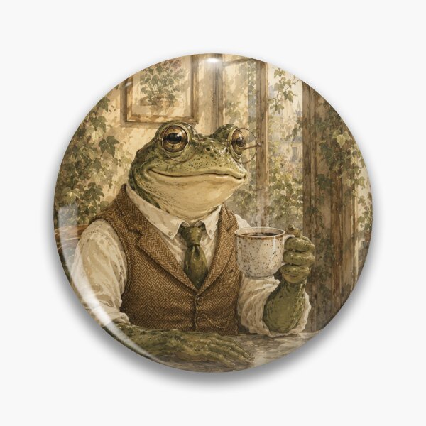 Item preview, Adorable Forest Frog with coffie shop Toadstool Art Print designed and sold by VibeThreadsAura.