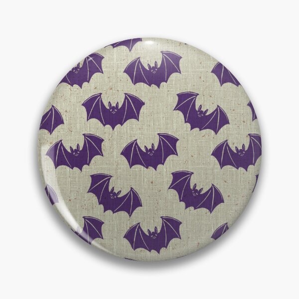 Item preview, Gothic Bat Toile Purple Vintage Halloween Folk Pattern designed and sold by DColourMuse.