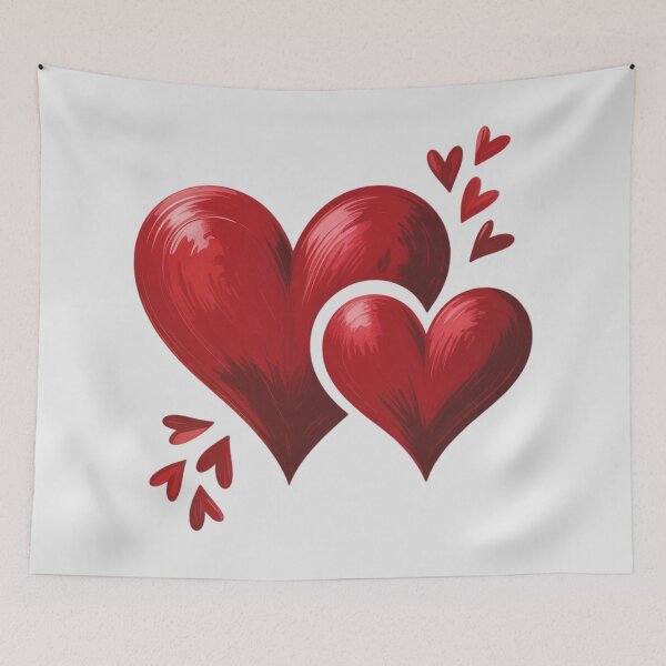 Item preview, two overlapping red hearts designed and sold by 123ks.