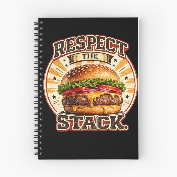 Item preview, Respect The Stack: Retro Vintage Badge Cheeseburger Typography Design designed and sold by irfanshikh.