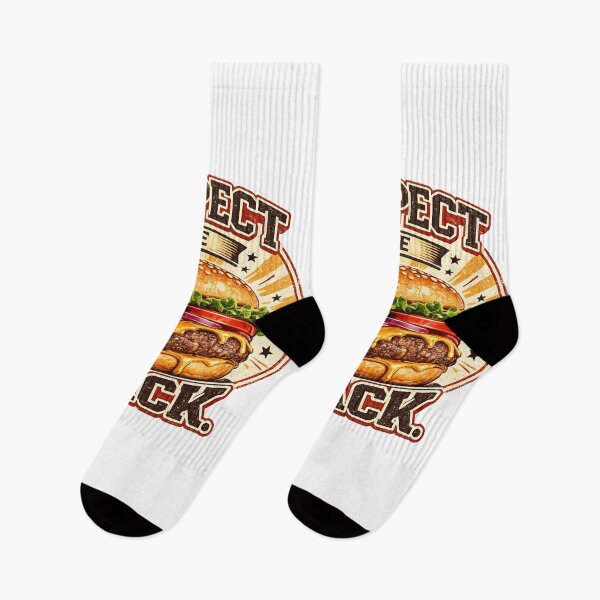 Item preview, Respect The Stack: Retro Vintage Badge Cheeseburger Typography Design designed and sold by irfanshikh.