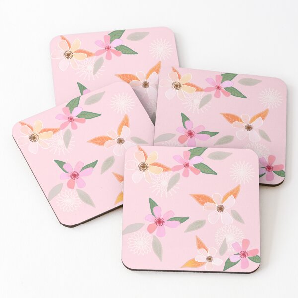 Item preview, Pale Blossoms and Leaves on Pink designed and sold by JaygiesDesign.