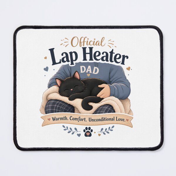 Item preview, Official Lap Heater Black Cat Dad Kawaii T-Shirt Sticker designed and sold by Ashley critters.
