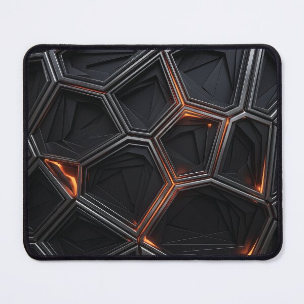 Item preview, Futuristic Black Geometric Wallpaper with Orange Neon Glow | Luxury Abstract Tech Design designed and sold by ColorFlick.