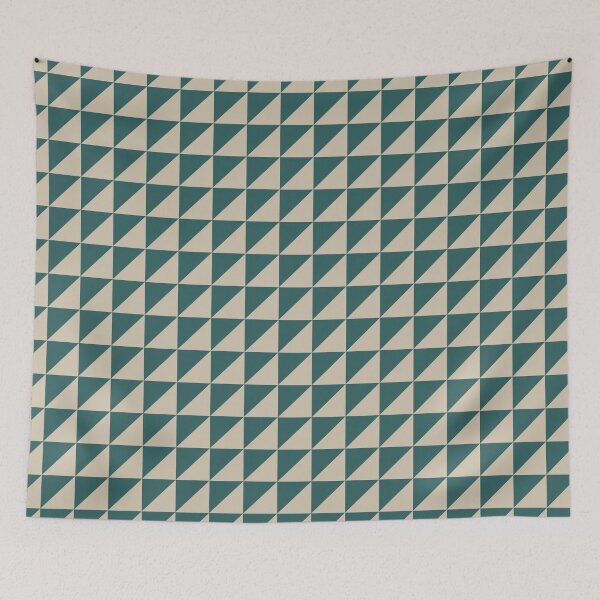 Item preview, Teal And Beige Triangle Mosaic Pattern designed and sold by pattern-archive.