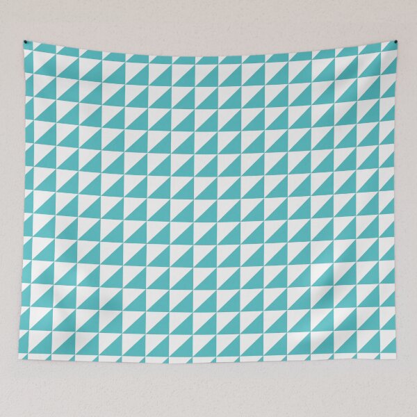 Item preview, White And Aqua Triangle Mosaic Pattern designed and sold by pattern-archive.