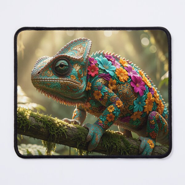 Item preview, The Floral Chameleon: Mystical Flora in the Jungle designed and sold by VoidVeilStudio.
