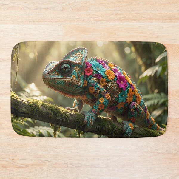 Item preview, The Floral Chameleon: Mystical Flora in the Jungle designed and sold by VoidVeilStudio.