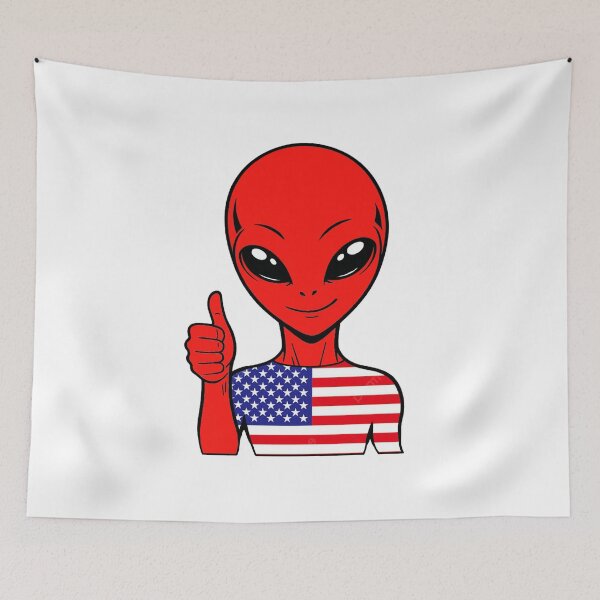 Item preview, Zorgo USA | Thumbs up Alien | USA Flag Shirt | Cute Alien Gift | USA Merchandise designed and sold by The-Visitors.