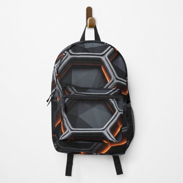 Item preview, Luxury Black Polygon Abstract with Orange Glow | Luxury Abstract Tech Design designed and sold by ColorFlick.