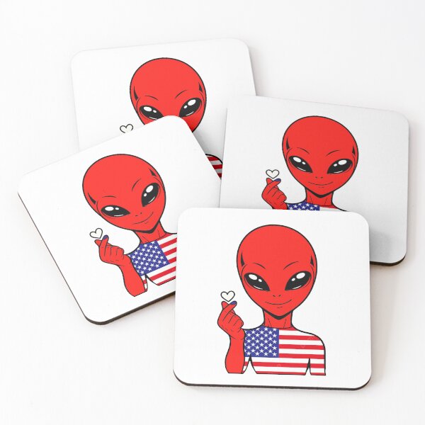 Item preview, Zorgo USA | Finger Heart Alien | USA Flag Shirt | Cute Alien Gift | USA Merchandise designed and sold by The-Visitors.