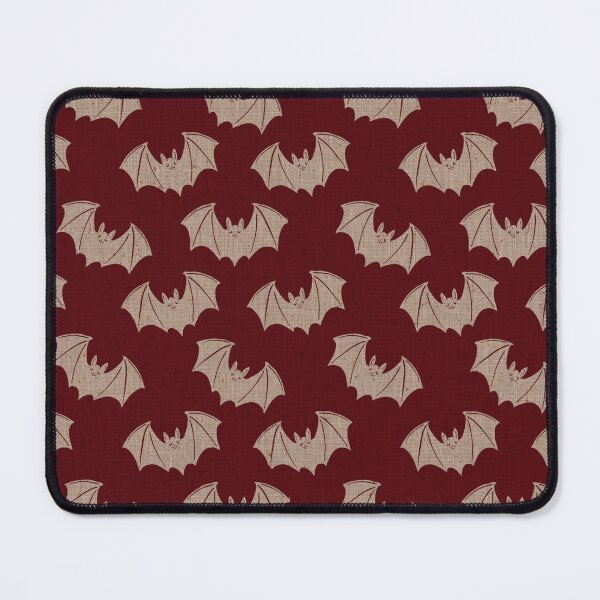Item preview, Crimson Gothic Bat Toile Vintage Halloween Folk Print designed and sold by DColourMuse.