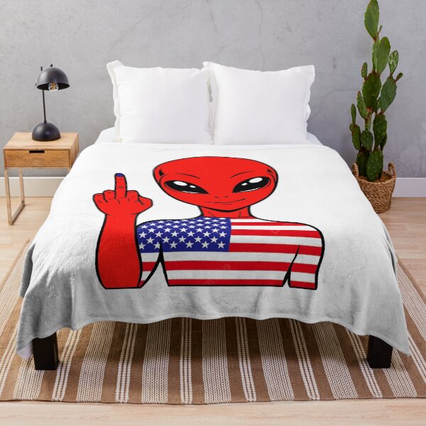Item preview, Zorgo USA | Middle Finger Alien | USA Flag Shirt | Cute Alien Gift | USA Merchandise designed and sold by The-Visitors.