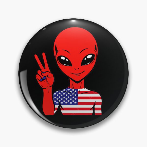Artikelvorschau, Zorgo USA | Friedenszeichen-Alien | USA-Flaggen-Shirt | Niedliches Alien-Geschenk | USA-Fanartikel entworfen und verkauft von The-Visitors.