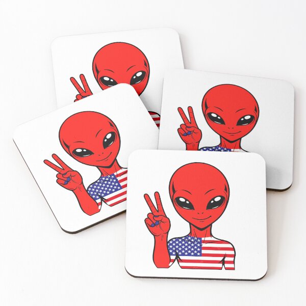 Item preview, Zorgo USA | Peace Sign Alien | USA Flag Shirt | Cute Alien Gift | USA Merchandise designed and sold by The-Visitors.