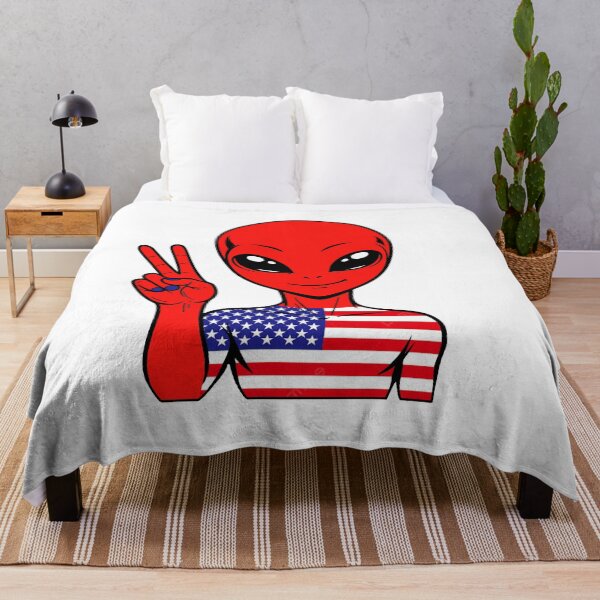 Item preview, Zorgo USA | Peace Sign Alien | USA Flag Shirt | Cute Alien Gift | USA Merchandise designed and sold by The-Visitors.