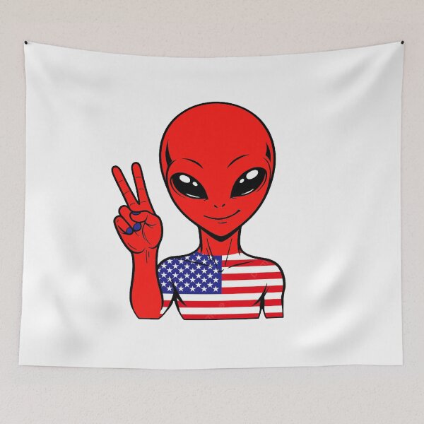 Item preview, Zorgo USA | Peace Sign Alien | USA Flag Shirt | Cute Alien Gift | USA Merchandise designed and sold by The-Visitors.