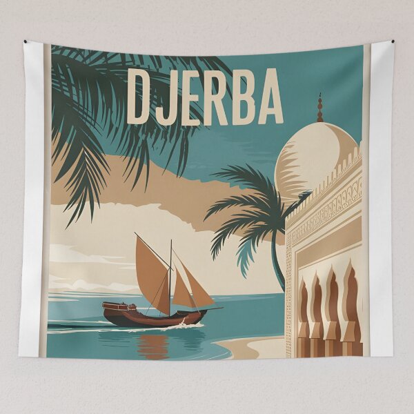 Item preview, Vintage Travel Djerba Poster designed and sold by Helen-Neal.