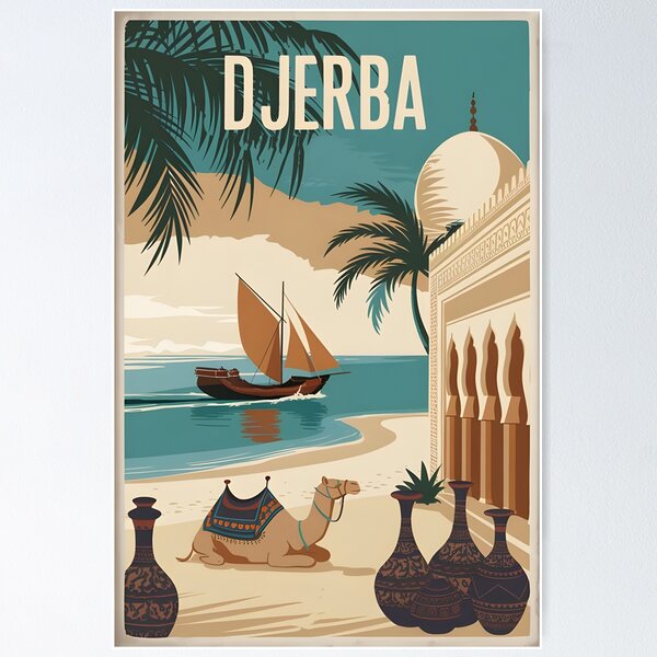 Item preview, Vintage Travel Djerba Poster designed and sold by Helen-Neal.