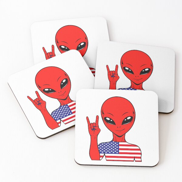 Item preview, Zorgo USA | Rock on Sign Alien | USA Flag Shirt | Cute Alien Gift | USA Merchandise designed and sold by The-Visitors.