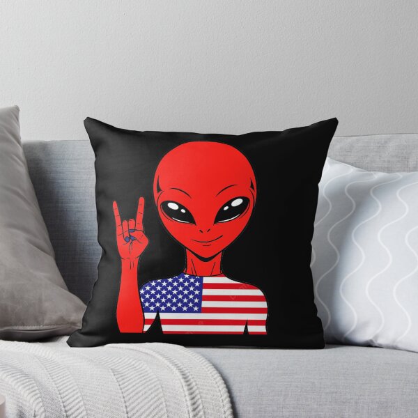 Item preview, Zorgo USA | Rock on Sign Alien | USA Flag Shirt | Cute Alien Gift | USA Merchandise designed and sold by The-Visitors.