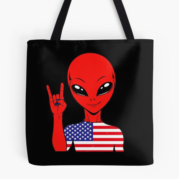 Item preview, Zorgo USA | Rock on Sign Alien | USA Flag Shirt | Cute Alien Gift | USA Merchandise designed and sold by The-Visitors.