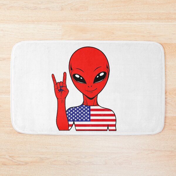 Item preview, Zorgo USA | Rock on Sign Alien | USA Flag Shirt | Cute Alien Gift | USA Merchandise designed and sold by The-Visitors.