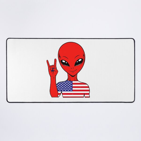 Item preview, Zorgo USA | Rock on Sign Alien | USA Flag Shirt | Cute Alien Gift | USA Merchandise designed and sold by The-Visitors.