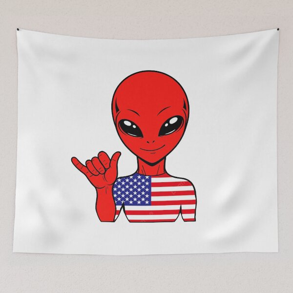 Item preview, Zorgo USA | Shaka Sign Alien | USA Flag Shirt | Cute Alien Gift | USA Merchandise designed and sold by The-Visitors.
