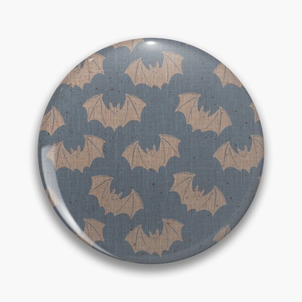 Item preview, Slate Blue Gothic Bat Toile Vintage Folk Halloween designed and sold by DColourMuse.