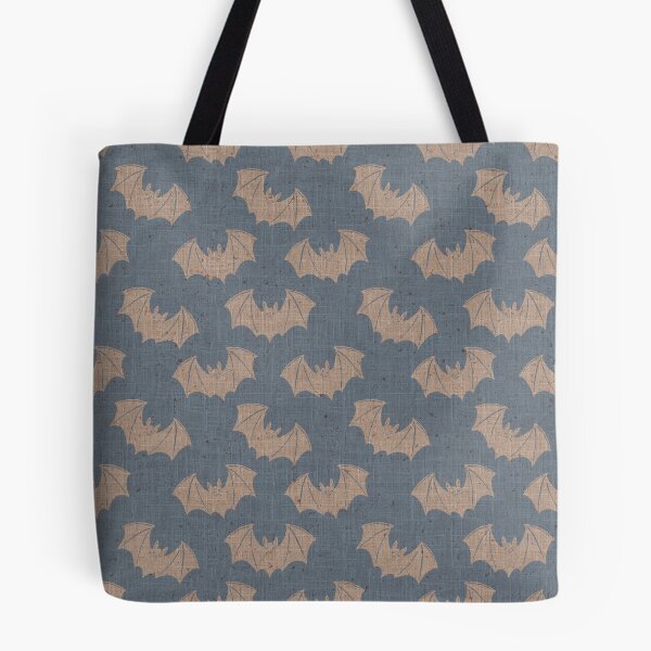 Item preview, Slate Blue Gothic Bat Toile Vintage Folk Halloween designed and sold by DColourMuse.