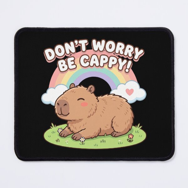 Item preview, Cute Capybara Rainbow Don't Worry Be Cappy designed and sold by dudelinart.