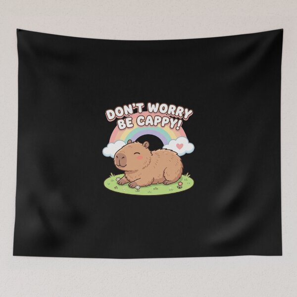 Item preview, Cute Capybara Rainbow Don't Worry Be Cappy designed and sold by dudelinart.