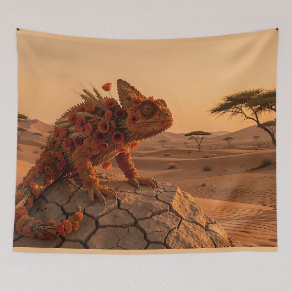 Item preview, The Desert Guardian: A magical chameleon made of strawflowers designed and sold by VoidVeilStudio.
