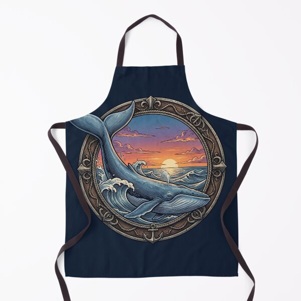Item preview, Vintage Nautical Whale Sunset Ocean Illustration designed and sold by artscripts.