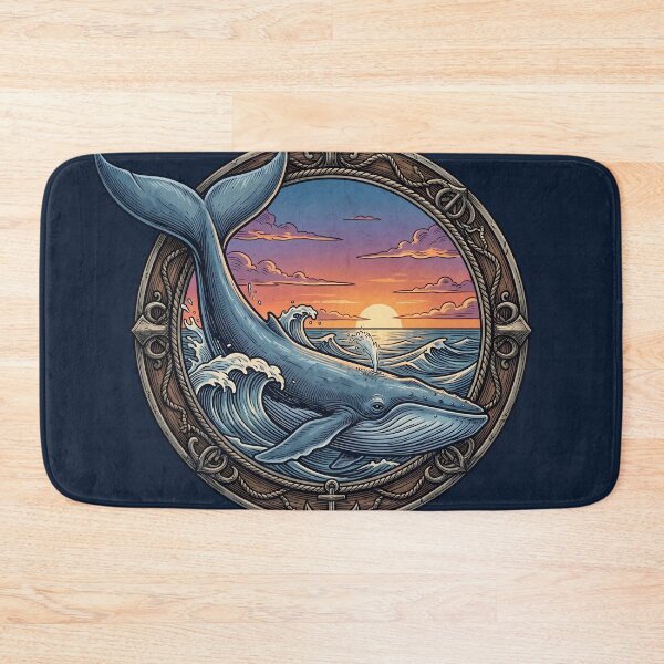 Item preview, Vintage Nautical Whale Sunset Ocean Illustration designed and sold by artscripts.