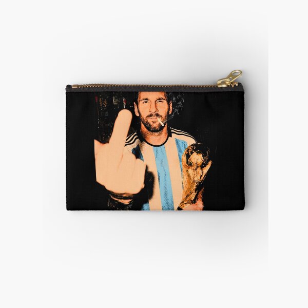 Item preview, Funny Messi Trophy Middle-Finger Smoking Meme designed and sold by PamfilOancea.